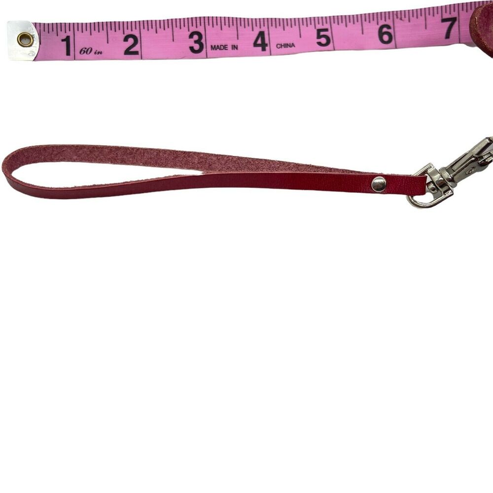 Tropical Cow And Turtle Wristlet Womens Red Leather Unique Funky Retro Strap - Picture 10 of 16